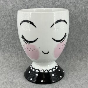 Girl Face Retired Planter Pencil Cup Porcelain Vase Brush Holder Modern Makeup